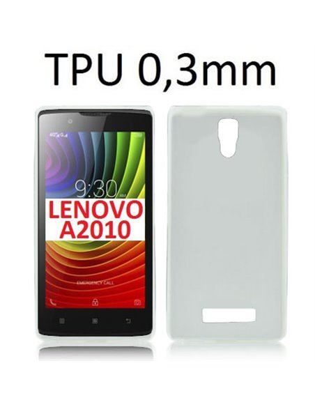 CUSTODIA GEL TPU SILICONE ULTRA SLIM 0,3mm TRASPARENTE per LENOVO A2010, ANGUS2