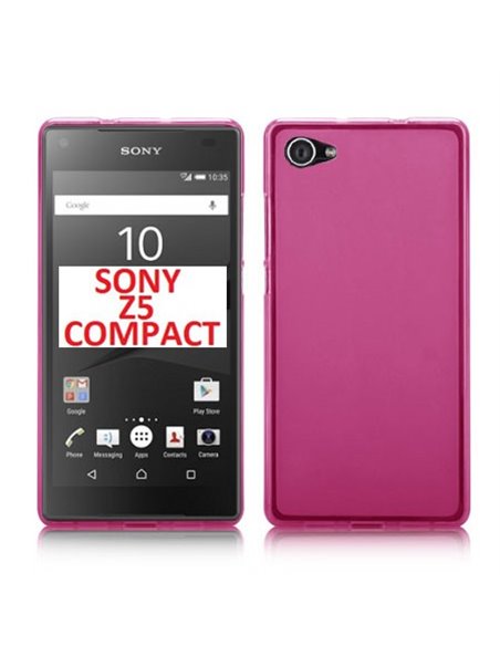 CUSTODIA GEL TPU SILICONE per SONY XPERIA Z5 COMPACT E5803, E5823 COLORE ROSA TRASPARENTE