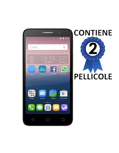 PELLICOLA PROTEGGI DISPLAY per ALCATEL ONE TOUCH POP 3 5' POLLICI, IDOL PIXI 3 5' POLLICI CONFEZIONE 2 PEZZI