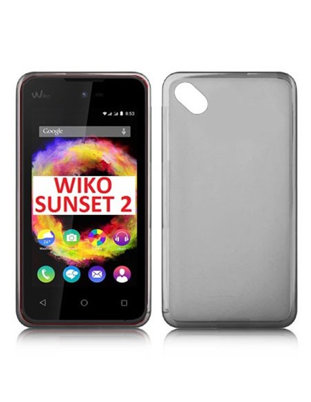 CUSTODIA GEL TPU SILICONE per WIKO SUNSET 2 COLORE NERO TRASPARENTE