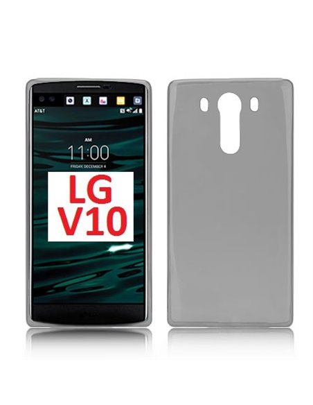 CUSTODIA GEL TPU SILICONE per LG V10, F600K, F600L, F600S COLORE NERO TRASPARENTE