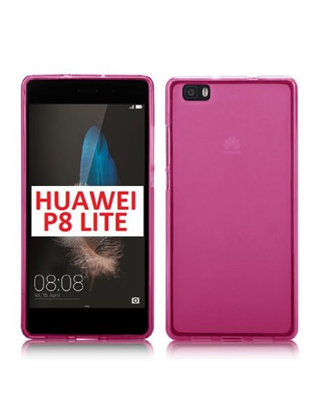 CUSTODIA GEL TPU SILICONE per HUAWEI P8 LITE COLORE ROSA TRASPARENTE