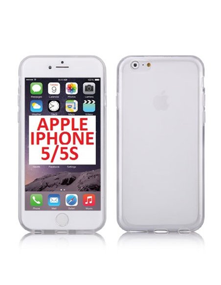 CUSTODIA GEL TPU SILICONE per APPLE IPHONE SE, IPHONE 5S, IPHONE 5 COLORE BIANCO TRASPARENTE