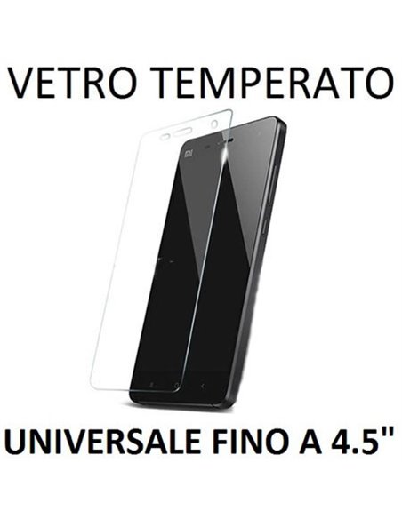 PELLICOLA PROTEGGI DISPLAY UNIVERSALE VETRO TEMPERATO 0,33mm PER DISPOSITIVI FINO A 4.5' POLLICI DIMENSIONI 125 mm X 61 mm