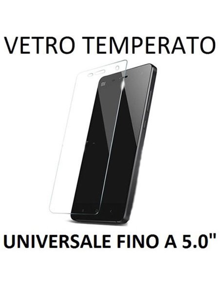 PELLICOLA PROTEGGI DISPLAY UNIVERSALE VETRO TEMPERATO 0,33mm PER DISPOSITIVI FINO A 5' POLLICI DIMENSIONI 136 mm X 67 mm