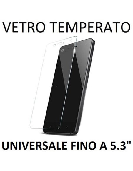 PELLICOLA PROTEGGI DISPLAY UNIVERSALE VETRO TEMPERATO 0,33mm PER DISPOSITIVI FINO A 5.3' POLLICI DIMENSIONI 142 mm X 69 mm