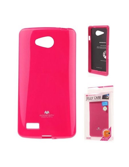 CUSTODIA GEL TPU SILICONE per LG JOY H220 COLORE FUCSIA LUCIDO CON GLITTER ALTA QUALITA' MERCURY BLISTER