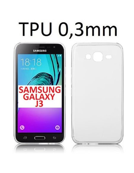 CUSTODIA GEL TPU SILICONE ULTRA SLIM 0,3mm TRASPARENTE per SAMSUNG SM-J320 GALAXY J3 2016