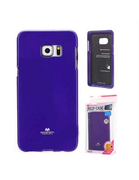 CUSTODIA GEL TPU SILICONE per SAMSUNG SM-G928 GALAXY S6 EDGE PLUS COLORE VIOLA LUCIDO CON GLITTER ALTA QUALITA' MERCURY