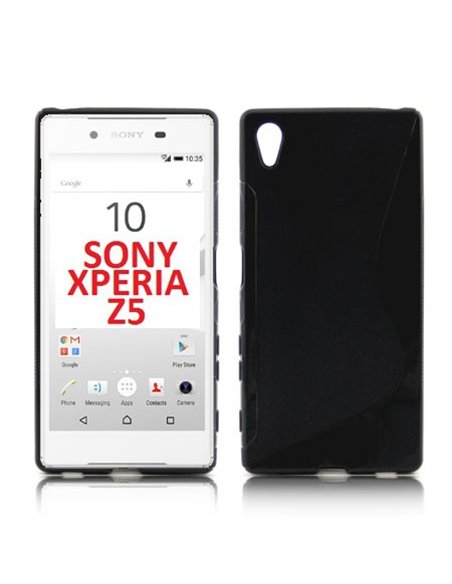 CUSTODIA GEL TPU SILICONE DOUBLE per SONY XPERIA Z5, XPERIA Z5 DUAL COLORE NERO