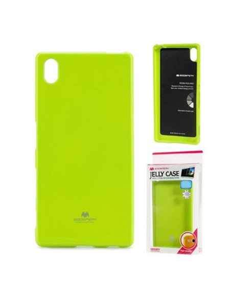 CUSTODIA GEL TPU SILICONE per SONY XPERIA Z5, XPERIA Z5 DUAL COLORE VERDE LUCIDO CON GLITTER ALTA QUALITA' MERCURY BLISTER