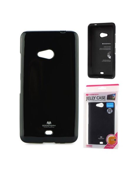 CUSTODIA GEL TPU SILICONE per MICROSOFT LUMIA 540 DUAL SIM COLORE NERO LUCIDO CON GLITTER ALTA QUALITA' MERCURY BLISTER