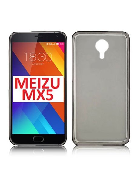 CUSTODIA GEL TPU SILICONE per MEIZU MX5 COLORE NERO TRASPARENTE