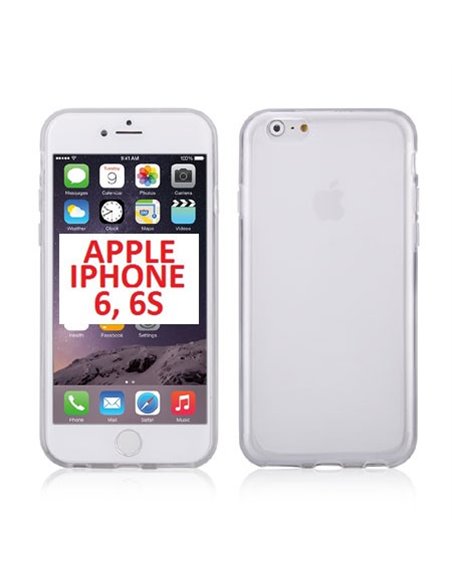 CUSTODIA GEL TPU SILICONE per APPLE IPHONE 6, IPHONE 6S 4.7' POLLICI COLORE BIANCO TRASPARENTE