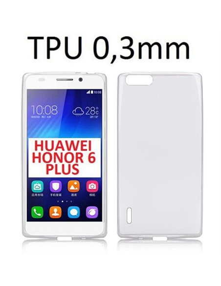 CUSTODIA GEL TPU SILICONE ULTRA SLIM 0,3mm TRASPARENTE per HUAWEI HONOR 6 PLUS