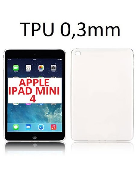 CUSTODIA GEL TPU SILICONE ULTRA SLIM 0,3mm TRASPARENTE per APPLE IPAD MINI 4