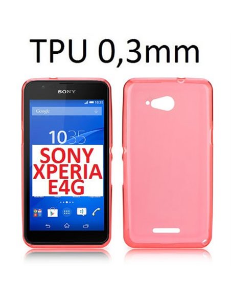 CUSTODIA GEL TPU SILICONE ULTRA SLIM 0,3mm per SONY XPERIA E4G, SONY XPERIA E4G DUAL COLORE ROSA TRASPARENTE