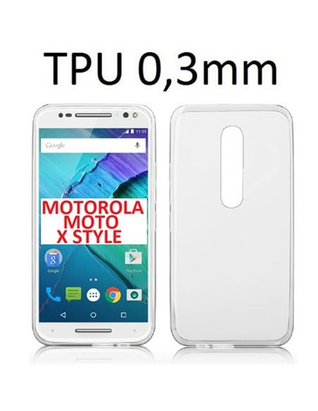 CUSTODIA GEL TPU SILICONE ULTRA SLIM 0,3mm TRASPARENTE per MOTOROLA MOTO X STYLE