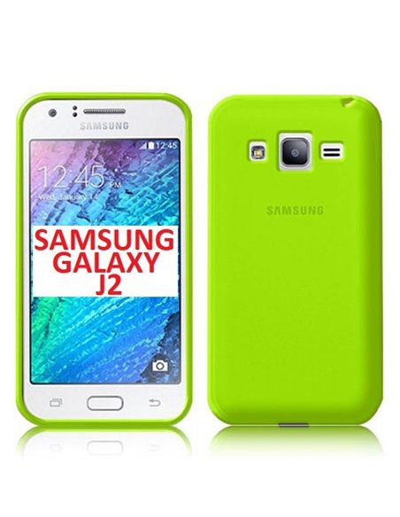 CUSTODIA GEL TPU SILICONE per SAMSUNG SM-J200F GALAXY J2 COLORE VERDE TRASPARENTE