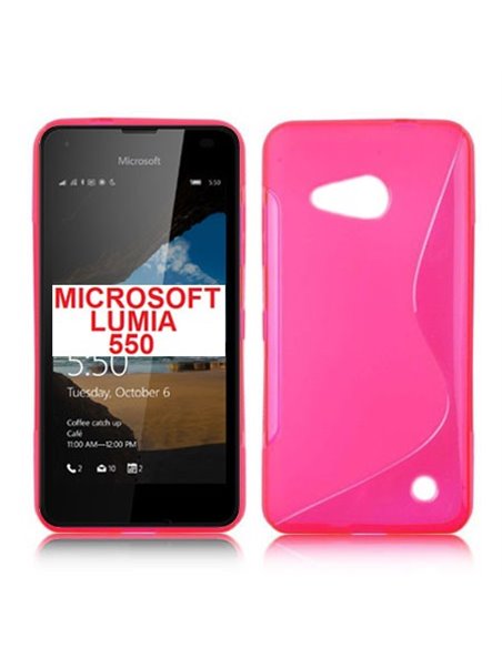 CUSTODIA GEL TPU SILICONE DOUBLE per MICROSOFT LUMIA 550 COLORE ROSA