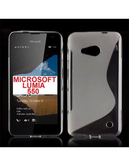 CUSTODIA GEL TPU SILICONE DOUBLE per MICROSOFT LUMIA 550 COLORE BIANCO TRASPARENTE