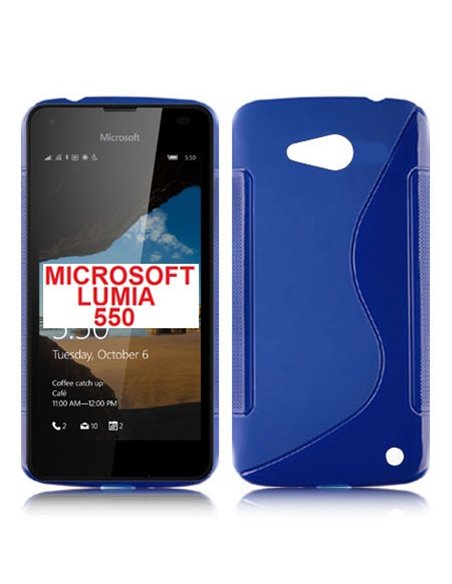 CUSTODIA GEL TPU SILICONE DOUBLE per MICROSOFT LUMIA 550 COLORE BLU