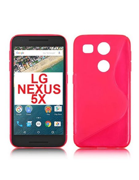 CUSTODIA GEL TPU SILICONE DOUBLE per LG NEXUS 5X, H791, H790 COLORE ROSA