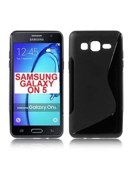 CUSTODIA GEL TPU SILICONE DOUBLE per SAMSUNG SM-G550 GALAXY ON5 COLORE NERO