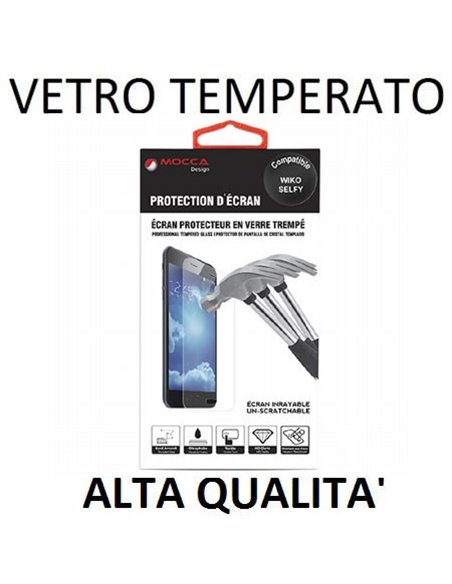 PELLICOLA PROTEGGI DISPLAY VETRO TEMPERATO 0,33mm per WIKO SELFY 4G ALTA QUALITA' MOCCA BLISTER