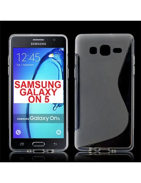 CUSTODIA GEL TPU SILICONE DOUBLE per SAMSUNG SM-G550 GALAXY ON5 COLORE BIANCO TRASPARENTE