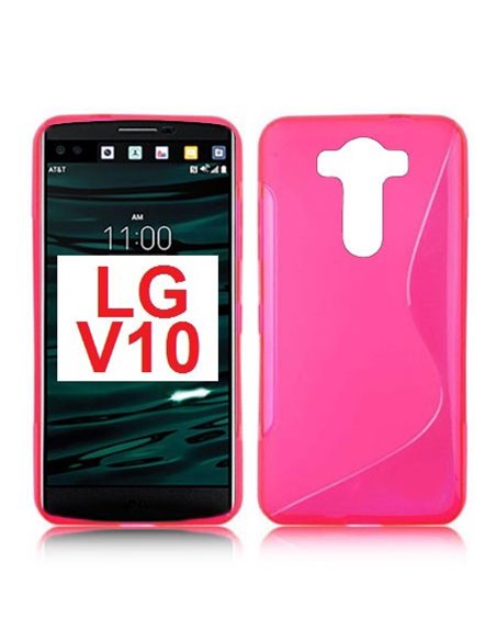 CUSTODIA GEL TPU SILICONE DOUBLE per LG V10, F600K, F600L, F600S COLORE ROSA