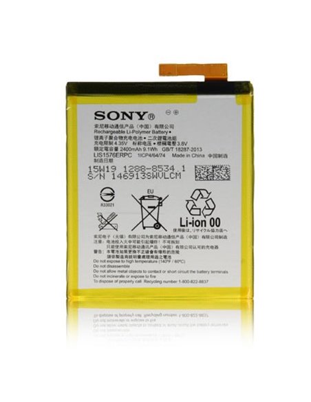 BATTERIA ORIGINALE SONY LIS1576ERPC. AGPB014-A001 per XPERIA M4 AQUA E2303 - 2400 mAh LI-ION BULK