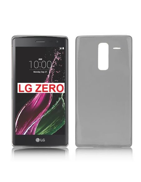 CUSTODIA GEL TPU SILICONE per LG ZERO, H650E COLORE NERO TRASPARENTE