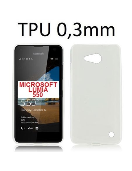 CUSTODIA GEL TPU SILICONE ULTRA SLIM 0,3mm TRASPARENTE per MICROSOFT LUMIA 550