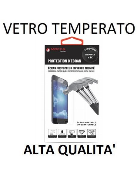 PELLICOLA PROTEGGI DISPLAY VETRO TEMPERATO 0,33mm per HUAWEI Y5C, HONOR BEE ALTA QUALITA' MOCCA BLISTER