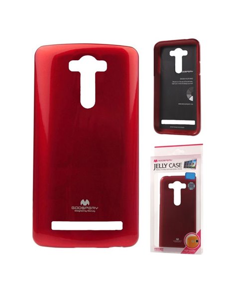 CUSTODIA GEL TPU SILICONE per ASUS ZENFONE 2 LASER - 5' POLLICI, ZE500KL, ZE500KG COLORE ROSSO LUCIDO CON GLITTER ALTA QUALITA'