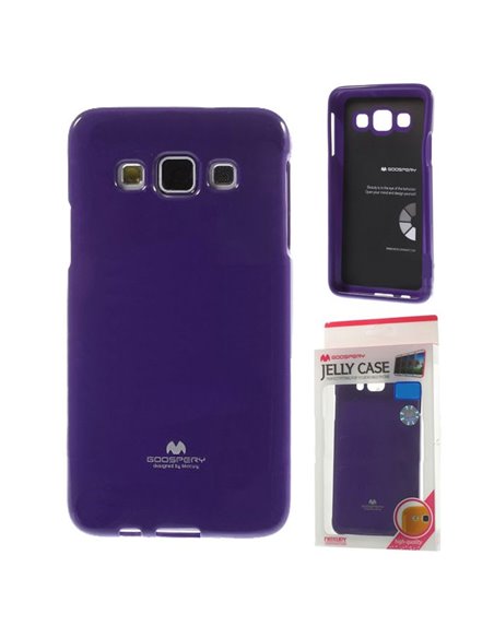 CUSTODIA GEL TPU SILICONE per SAMSUNG SM-A300 GALAXY A3 (NO VERSIONE 2016) VIOLA LUCIDO CON GLITTER ALTA QUALITA' MERCURY