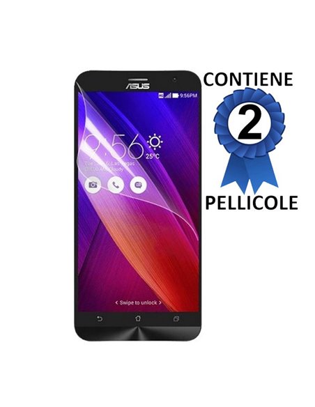 PELLICOLA PROTEGGI DISPLAY per ASUS ZENFONE 2, ZE550ML, ZE551ML, 5.5' POLLICI CONFEZIONE 2 PEZZI