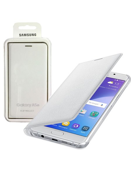 CUSTODIA FLIP COVER PELLE ORIGINALE SAMSUNG COLORE BIANCO per SM-A510 GALAXY A5 (2016) EF-WA510PWEGWW BLISTER