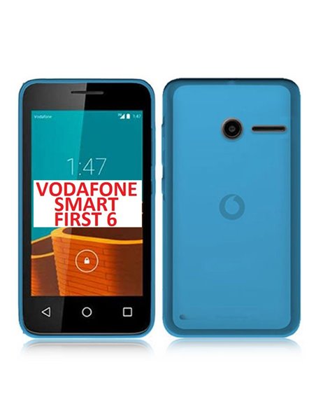 CUSTODIA GEL TPU SILICONE per VODAFONE SMART FIRST 6 COLORE AZZURRO TRASPARENTE