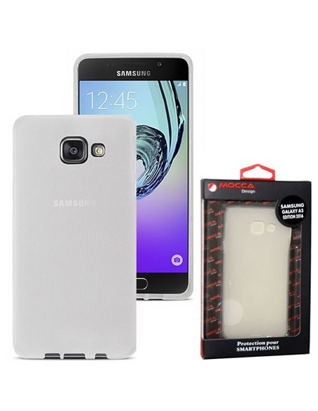 CUSTODIA GEL TPU SILICONE TRASPARENTE per SAMSUNG SM-A310 GALAXY A3 (2016) ALTA QUALITA' MOCCA BLISTER