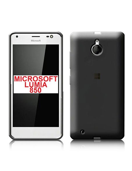 CUSTODIA GEL TPU SILICONE per MICROSOFT LUMIA 850 COLORE NERO TRASPARENTE