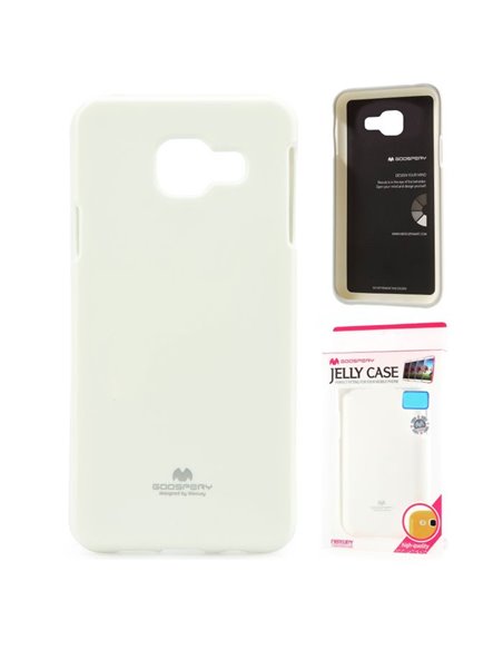 CUSTODIA GEL TPU SILICONE per SAMSUNG SM-A310 GALAXY A3 (2016) COLORE BIANCO LUCIDO CON GLITTER ALTA QUALITA' MERCURY