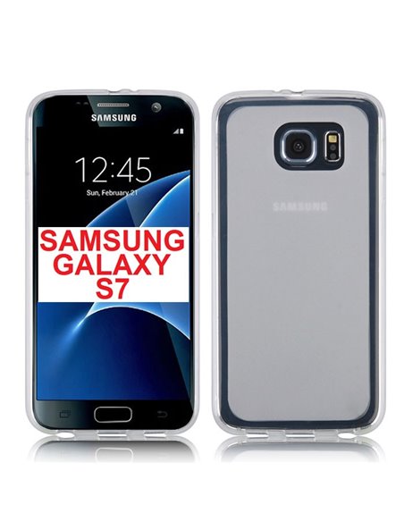 CUSTODIA GEL TPU SILICONE per SAMSUNG SM-G930 GALAXY S7 COLORE BIANCO TRASPARENTE