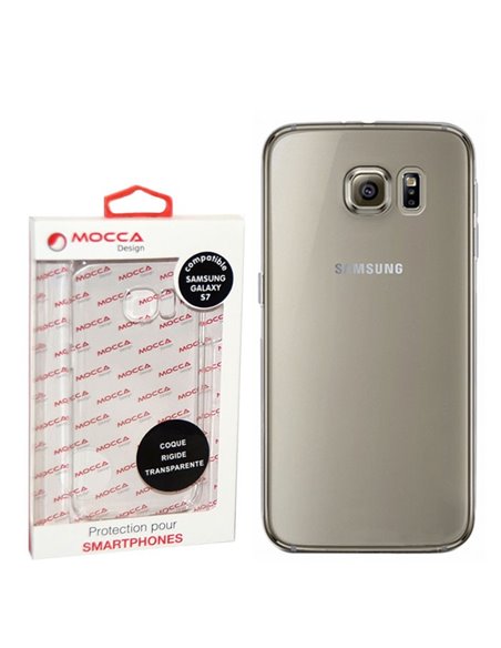 CUSTODIA BACK RIGIDA TRASPARENTE per SAMSUNG SM-G930 GALAXY S7 ALTA QUALITA' MOCCA BLISTER