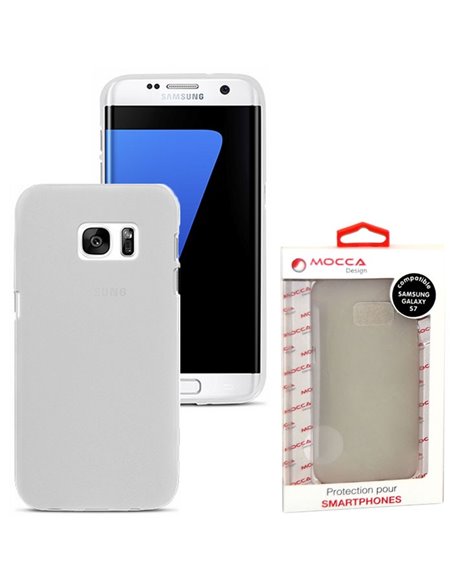 CUSTODIA GEL TPU SILICONE TRASPARENTE per SAMSUNG SM-G930 GALAXY S7 ALTA QUALITA' MOCCA BLISTER