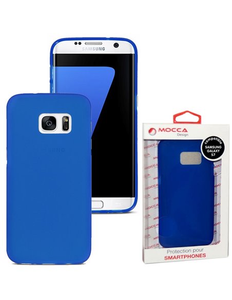 CUSTODIA GEL TPU SILICONE per SAMSUNG SM-G930 GALAXY S7 ALTA QUALITA' MOCCA BLISTER COLORE BLU