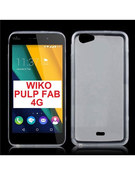 CUSTODIA GEL TPU SILICONE per WIKO PULP FAB 4G COLORE BIANCO TRASPARENTE