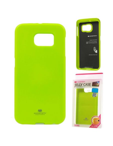 CUSTODIA GEL TPU SILICONE per SAMSUNG SM-G930 GALAXY S7 COLORE VERDE LUCIDO CON GLITTER ALTA QUALITA' MERCURY BLISTER