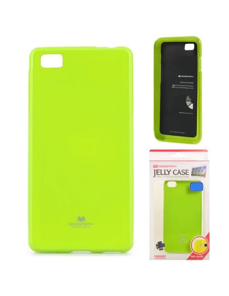 CUSTODIA GEL TPU SILICONE per HUAWEI ASCEND P8 COLORE VERDE LUCIDO CON GLITTER ALTA QUALITA' MERCURY BLISTER